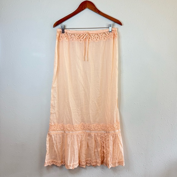 Free People Dresses & Skirts - Free People Intimately Embroidery Peach Maxi Skirt Size Small NWT